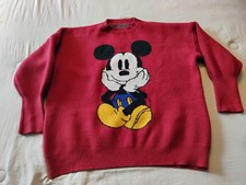 RARE Vintage Disney Parks Mickey Mouse Sweater Front And Back Print READ DESCRIP