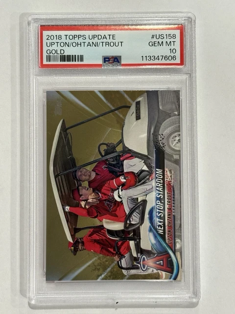 2018 TOPPS UPDATE GOLD JUSTIN UPTON/MIKE TROUT/SHOHEI OHTANI ROOKIE /2018 PSA 10