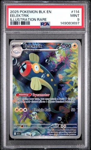2025 POKEMON BLK EN-BLACK BOLT ILLUSTRATION RARE #114 EELEKTRIK PSA 9