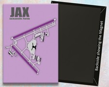 Jacksonville Int'l Airport Diagram Map Handmade 3.25" x 2.25" Magnet (MM10062)