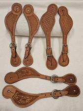 NEW Tooled Leather Spur Straps Lot of 3x Western Cowboy USA Made Alamo