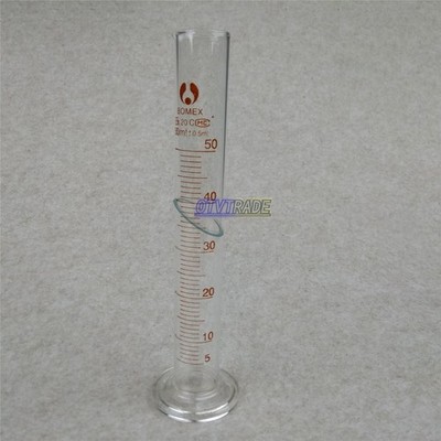 One New 50mL Graduated Measuring Glass Cylinder Lab Borosilicate Glassware #zn