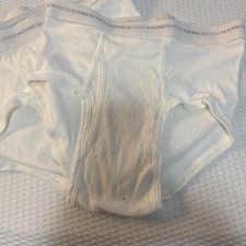 Hanes 100 Cotton Briefs White Waistband Large Sz 36 90  s Lot Of 3 FLAWS-SEE 