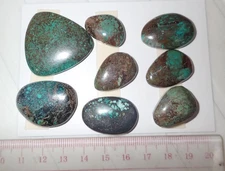 Turquoise Stone Flat Free Form Cabochon 188 Carat 8 pieces 37.6 gram Lot A