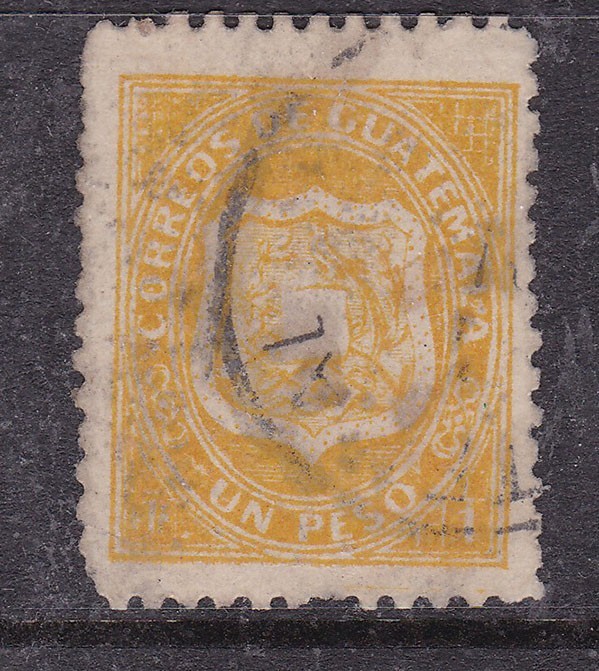 GUATEMALA  ^^^1873  RARER s c# 6  used CLASSIC  $  271.00@ xxxx1 um 999gua t999