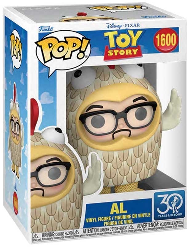 FUNKO POP , AL IN CHIKEN SUIT  DISNEY TOY STORY 30TH  1600 PIXAR + POP PROTECTOR