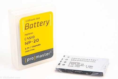 Promaster Casio NP-20 Lithium-Ion Battey Replacement 3.7V 700mah 7744 NOS V25