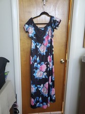 Women's Floral Mix Flower Print Lightweight Smocked Summer Sundress Long Dress
