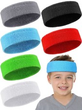 Chalyna 6 Pcs Kids Sweatbands Boys Sweat Headbands for Sports Colorful Athlet...
