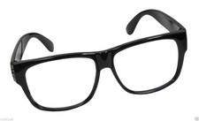 Black Eyeglass Frames Glasses Fancy Dress Up Halloween Adult Costume Accessory