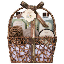 Spa Gift Baskets - Coconut Vanilla Bath Gift Set for Women, Relaxing Spa Kit wit