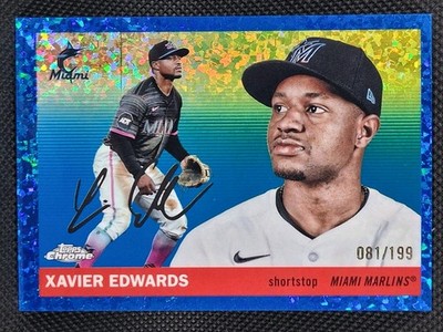 2025 Topps Chrome Platinum Xavier Edwards Blue Mini Diamonds /199
