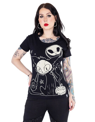 Cupcake Cult T-Shirt Spooky Cat Nightmare Zombie Katze Skelett Kawaii Manga