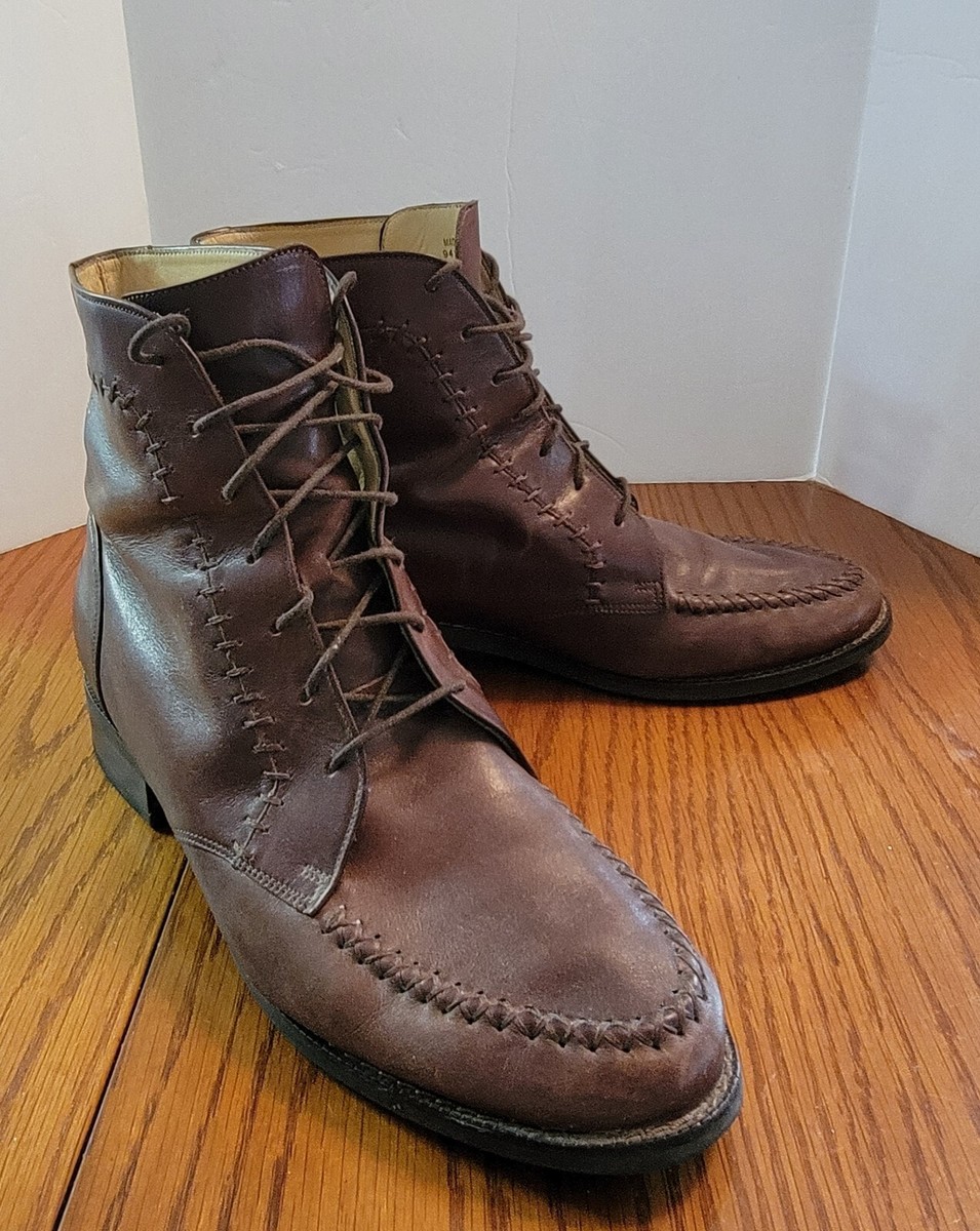 ARIAT 10M Womens Brown Leather Ankle Boots Kiltie Whipstitch  display picture 2