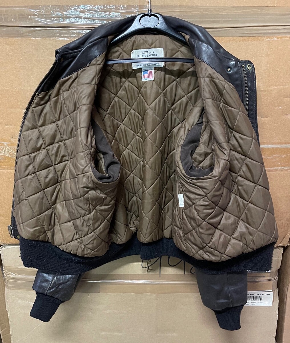 GENUINE VINTAGE SCHOTT IS 674 MS LEATHER FLIGHT JACKET BROWN EX