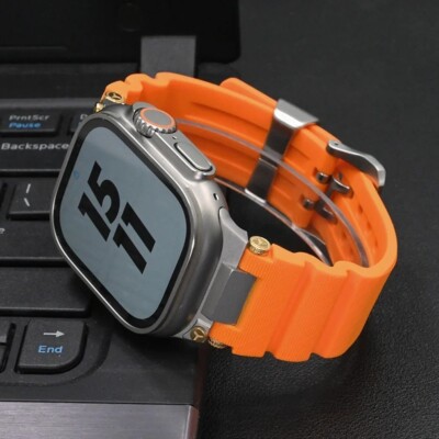 Rubber strap for Apple Watch Series 10 Ultra 2 band bracelet for iWatch 9 4 se