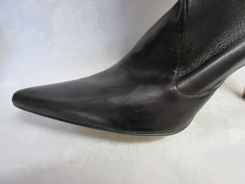 Cole Haan NEW, Never Worn, Ladies Black Leather Pull On 3” Heel Boots, Size 10B - Picture 3 of 11
