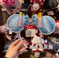 DisneyParks Cinderella Pumpkin Carriage Blue Minnie Mouse Ears Headband New