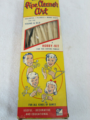 Vintage 1950's Chenille Krafts pipe cleaner art hobby kit box