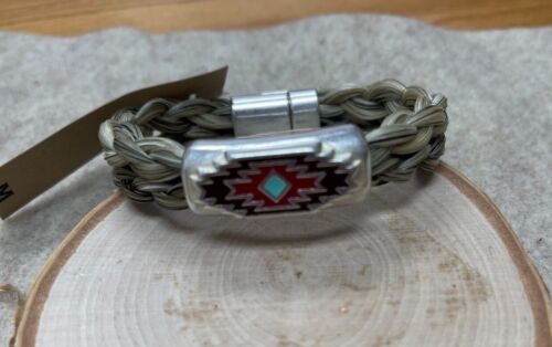 Pulsera de puño trenzado de pelo de caballo Chama Aztec Cowboy Coleccionables - Imagen 23 de 31