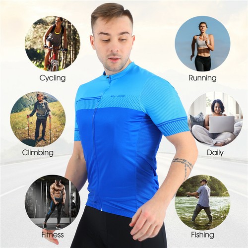 WEST BIKING Men Summer Cycling T-Shirts Short Sleeve Tops Riding Coat Jersey - Picture 21 of 44