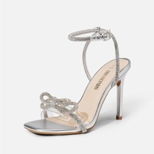 Women Ankle Strap Square Toe High Stilettos Heel Wedding Party Heel Sandals