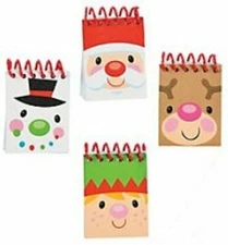 Pack of 12 Mini Christmas Spiral Notebooks – Fun Stocking & Party Bag Fillers