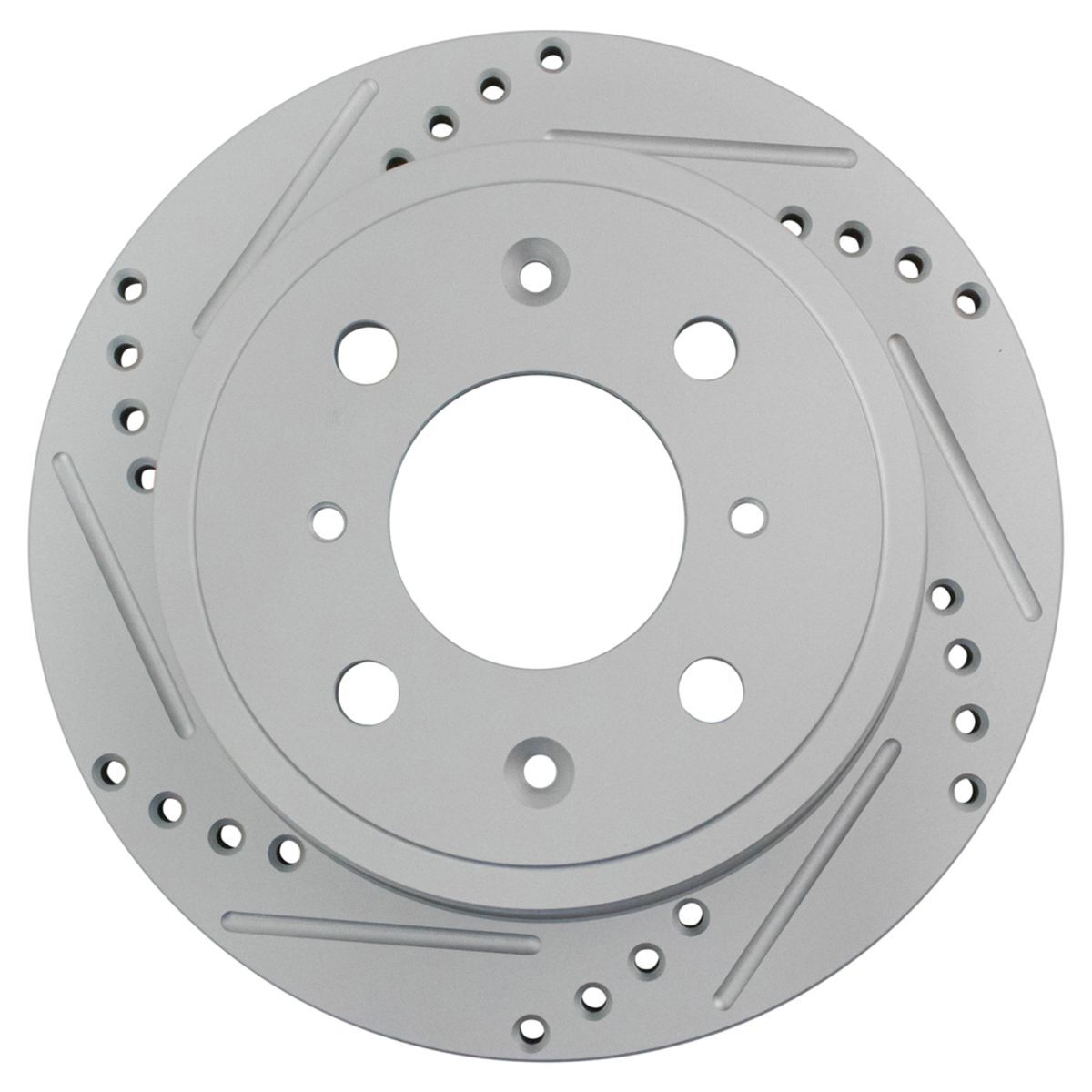 Rear Metallic Brake Pad & Performance Drilled Slotted Rotor Kit w/Chemicals