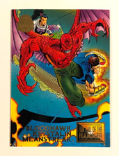 Marvel Universe 1994 Trading Card # 85 Bloodhawk Krystalin Meanstreak 2099 Hero