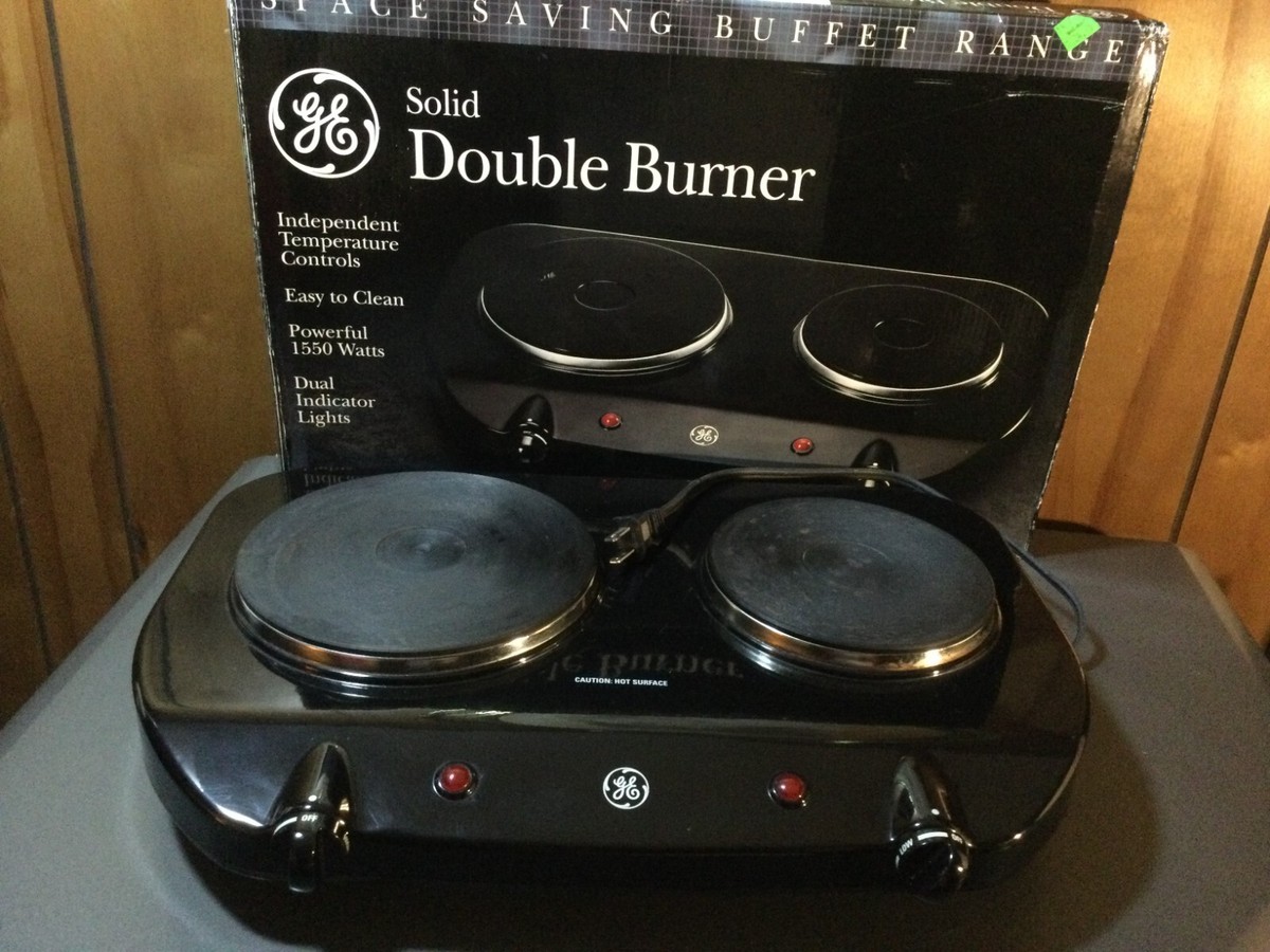 GE Solid Double Burner Electric Buffet Range 1550w Model 168996 Table Stove  use | eBay