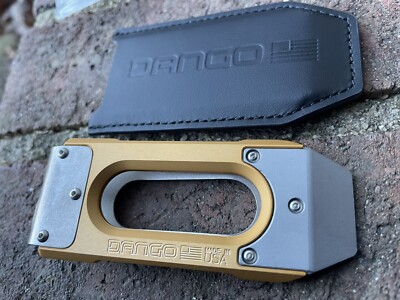 Dango MC02 Titanium Gold Money Clip Leather Sheath Tool Wallet Minimalist Cash