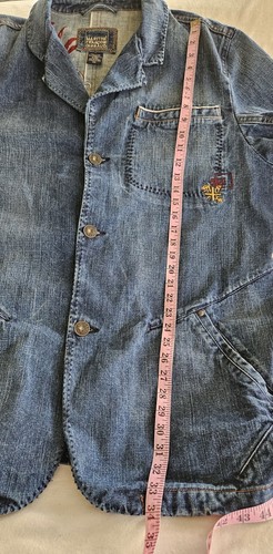 MARITHE FRANCOIS GIRBAUD Denim BLAZER-STYLE JACKET Size 3XL DESIGNER Embellished - Picture 7 of 9
