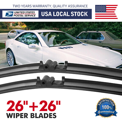 26''+ 26''Premium Windshield Wiper Blades OEM Quality Side lock Blades Bracketless