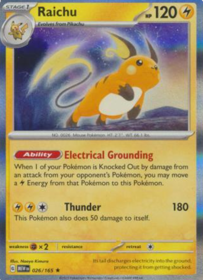 1X NM Raichu - 026/165 - Holo Rare - Pokemon 151 | eBay