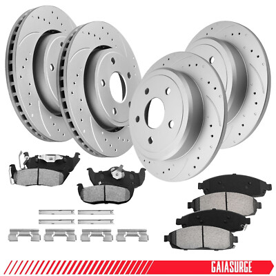 Front Rear Rotors + Brake Pads for 2005 - 2010 Jeep Grand Cherokee Commander