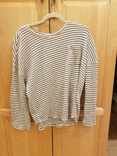 Madewell Stripe Waffle Knit Sleep Shirt 