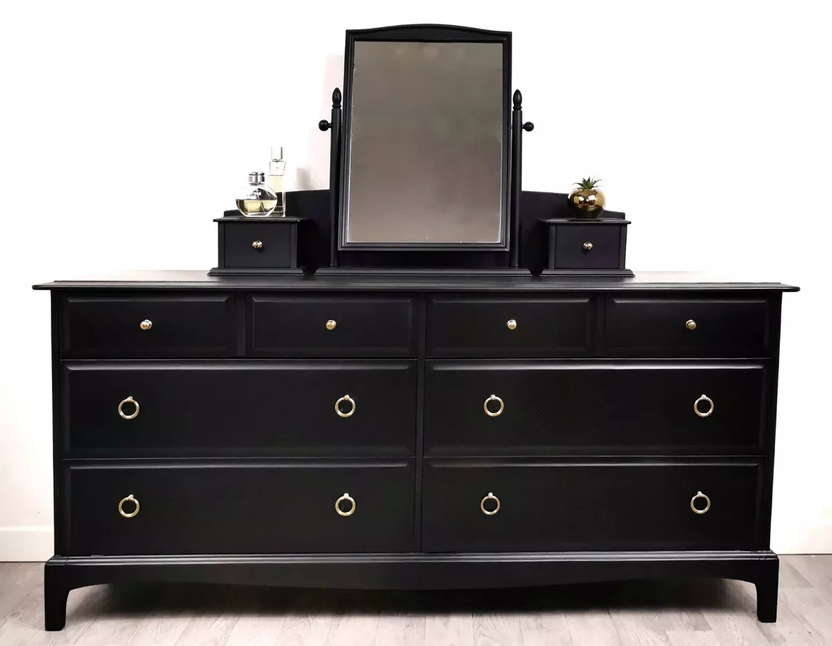 Stag Minstrel Captains Chest Solid Wood Eight Drawers Black Chest of drawers