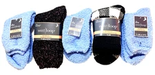 West Loop Women Cozy Fuzzy, Double Layer&Sparke Assorted Socks, Size4-10, 5Pairs