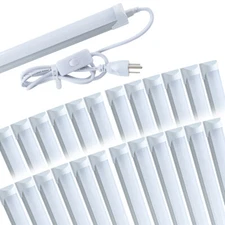 24 Pack 4FT LED Shop Light T8 Linkable Ceiling Tube Fixture 24W Daylight 6000K