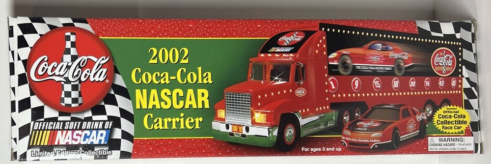 Vintage 2002 Coca-Cola Nascar Carrier W Race Car NEW/VHTF