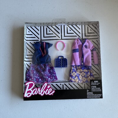 Barbie 2017 Clothing Fashions Pack Blue Top Flower Skirt Jacket Dress  Outfit - Main Image