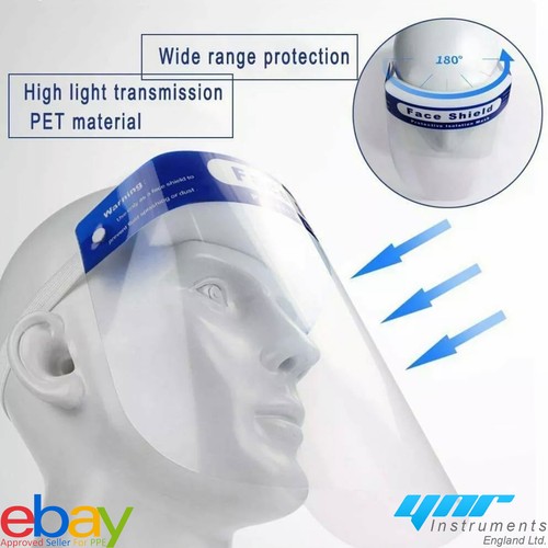 Pack De 10 Visières De Protection Transparentes Anti-buée - Neuf