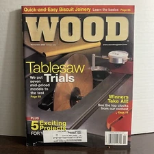 Better Homes & Gardens Wood Magazine November 2000 7 Mid-Priced Tablesaw Trials