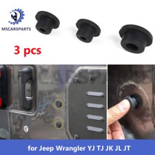 3-pack Black Tailgate Rubber Plugs For Jeep Wrangler Jk Jl 2007-2023 Accessories