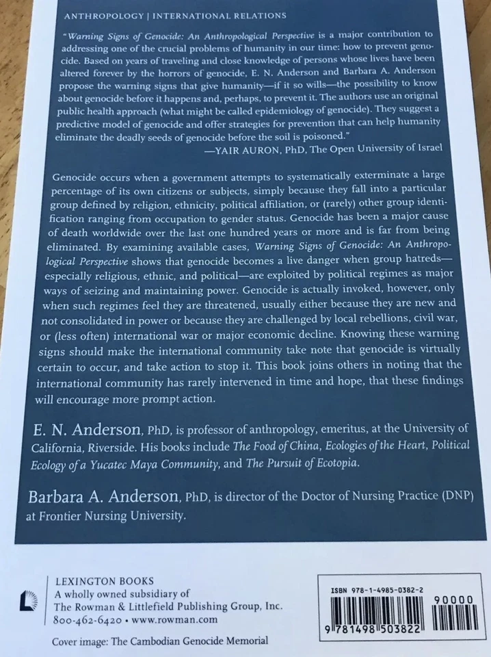 Anderson Warning Signs of Genocide Anthropological Perspective Massacres Histiru - Image 3 of 4