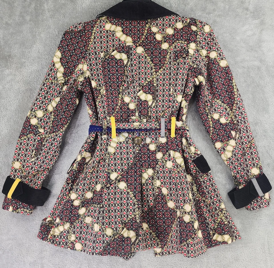 Chaqueta Ivy Jane Mujer Pequeña Multicolor Retro Botón Frontal Cinturón Manga Larga Foto 2 de 4