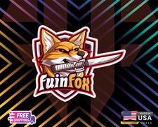 FOX KNIFE BITE ANIMAL ,USA VINYL DECAL CAR LAPTOP,ETC, 6YEARS RESS +FREE GIFT