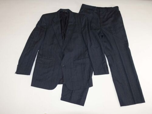Burberry Men's Pinstripe 2 Button Suit Size 40 Long 35 x 30 Charcoal Gray 40L