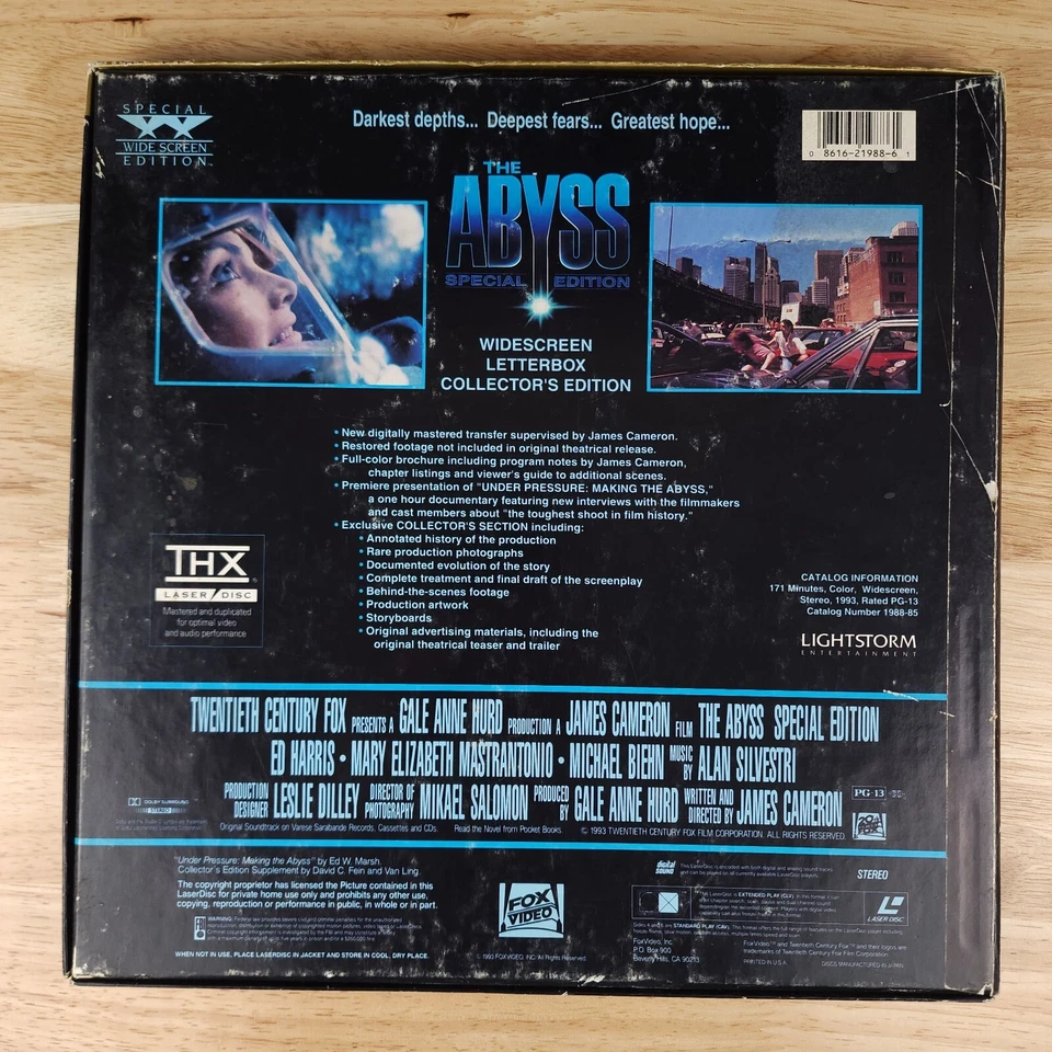 The Abyss Special Edition Laserdisc LD Movie Widescreen Letterbox Edition 1993 - Image 2 of 4