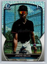 2023 bowman chrome baseball janero miller 1st mojo refractor rc #184